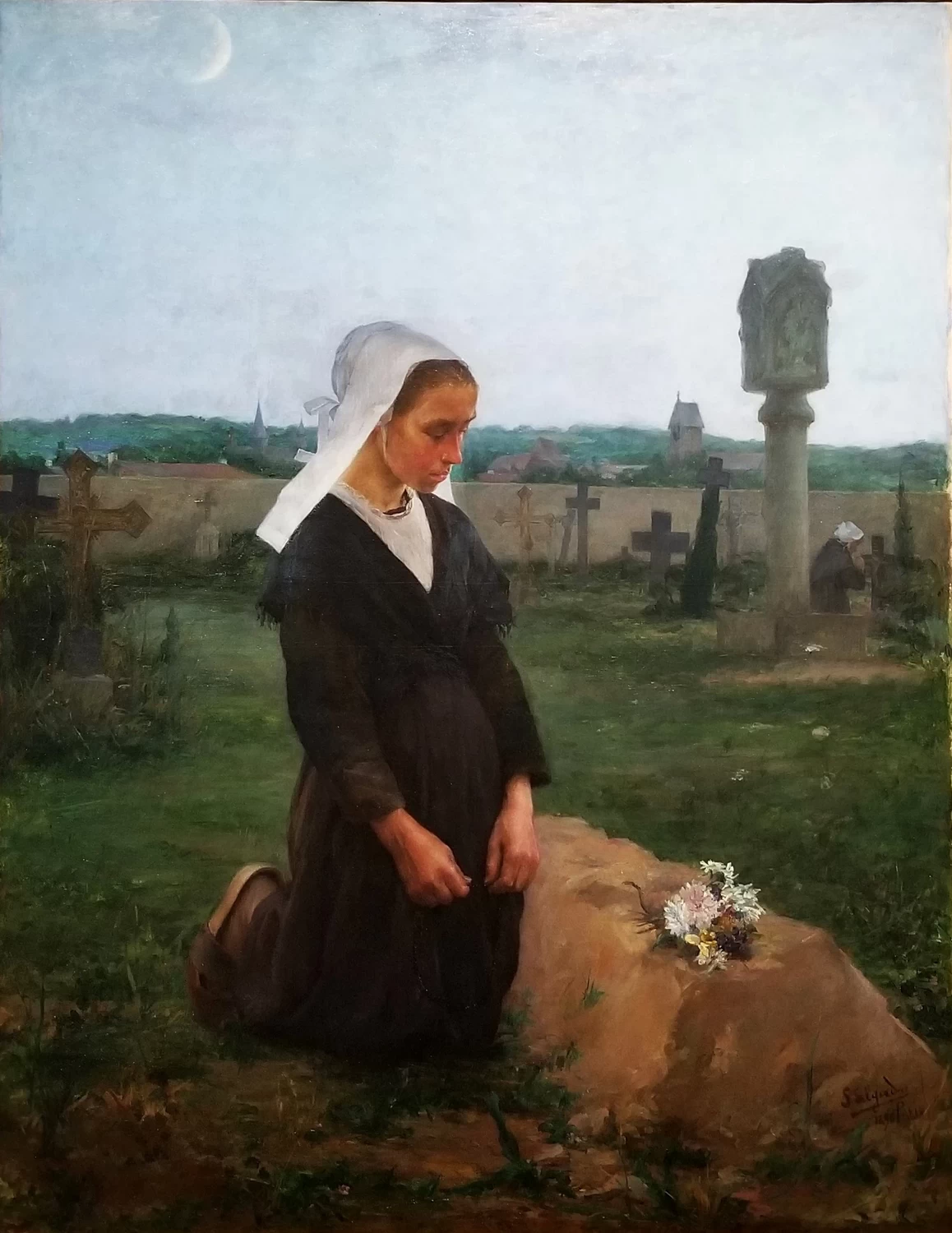 Veloso Salgado - Nel cimitero (1890), Museo Nazionale d'Arte Contemporanea, Lisbona